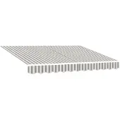 vidaXL Markisenersatzstoff Hellgrau und Weiß 481 x 295 cm Polyester