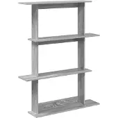 vidaXL Wandregal Grau Sonoma 100 x 20 x 126 cm Holzwerkstoff