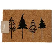 Boltze Fußmatte GREGOR natur mit schwarzen Tannenbäumen Weihnachten Kokos PVC 60x40cm