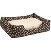 BedDog Hundebett Mimi, Hundesofa aus Cordura, waschbar, M, braun-beige mit Pfoten