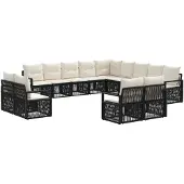 vidaXL Gartensofa-set 13 stk. Schwarz Poly-Rattan