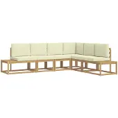 vidaXL Outdoor-Sofagarnitur 4 Stück Weiß und Creme Polyester