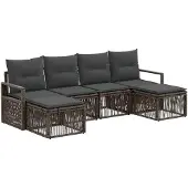 vidaXL Gartensofa-set 6 pcs Grau Poly-Rattan