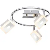 Globo Lighting Strahler Metall verchromt, Acryl satiniert, ø: 250mm, H: 155mm, inkl. 3x LED 5W 230V, 400lm Source, 210lm Output, 3000K