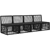 vidaXL 4-Sitzer-Sofa 4 stk. 4-Sitzanzahl Schwarz Poly-Rattan
