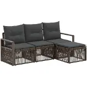 vidaXL Gartensofa-set 4 pcs Grau Poly-Rattan