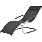 vidaXL Sonnenliege mit Auflage Aluminium und Textilene Schwarz , Gartenliegen Design 2024