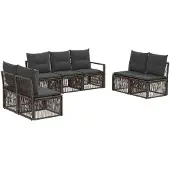vidaXL Gartensofa-set 7 Stk. Grau Poly-Rattan