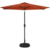 vidaXL Gartenparasol mit LED-Lichtern und Sockel 270 x 270 cm