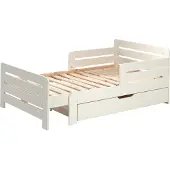 Vipack Kinderbett in Weiß ausziehbar mit Bettschublade 140/ 160/ 200 cm