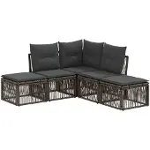 vidaXL Gartensofa-set 5 pcs Grau Poly-Rattan