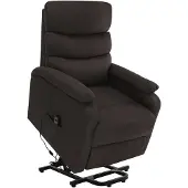 Syfax Massagesessel mit Aufstehhilfe Dunkelbraun Stoff
