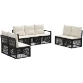 vidaXL Gartensofa-set 7 pcs Schwarz Poly-Rattan