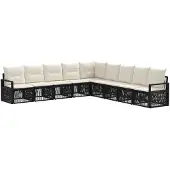 vidaXL Gartensofa-set 9 pcs Schwarz Poly-Rattan