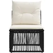 vidaXL Armfreies Sofa Schwarz Poly-Rattan
