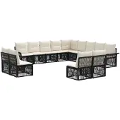 vidaXL Gartensofa-set 13 stk. Schwarz Poly-Rattan