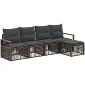vidaXL Gartensofa-set 4 pcs Grau Poly-Rattan