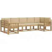 vidaXL Outdoor-Sofagarnitur 7 Stk. Weiß und Beige