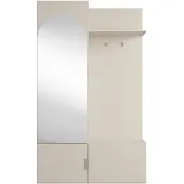 Vente-unique Garderobenschrank mit Spiegel und Stauraum - Beige und Gold - JAVERIA