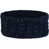 StyleBREAKER Stirnband "Strick Stirnband Zopfmuster Pailletten" 1 Stk.