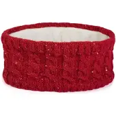 StyleBREAKER Stirnband "Strick Stirnband Zopfmuster Pailletten" 1 Stk.