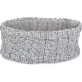 StyleBREAKER Stirnband "Strick Stirnband Zopfmuster Pailletten" 1 Stk.