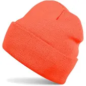 StyleBREAKER Strickmütze "Winter Strickmütze mit Krempe", Herren, orange (neonorange), Obermaterial: 100% Polyacryl PAN., Modisch, Mützen Strickmütze
