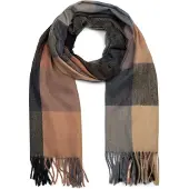 StyleBREAKER Schal "Weicher karierter Schal mit Fransen" 1 Stk.