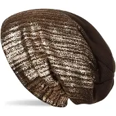 StyleBREAKER Strickmütze "Feinstrick Beanie mit Metallic Print" 1 Stk.