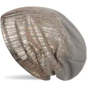 StyleBREAKER Strickmütze "Feinstrick Beanie mit Metallic Print" 1 Stk.