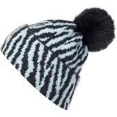 StyleBREAKER Bommelmütze "Strick Bommelmütze mit Zebra Muster" 1 Stk.