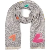 StyleBREAKER XXL-Schal "Schal mit Leoparden Herz Muster" 1 Stk.