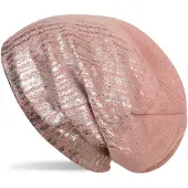 StyleBREAKER Strickmütze "Feinstrick Beanie mit Metallic Print" 1 Stk.