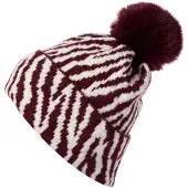 StyleBREAKER Bommelmütze "Strick Bommelmütze mit Zebra Muster" 1 Stk.