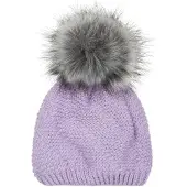 StyleBREAKER Bommelmütze "Einfarbige Strick Bommelmütze mit Thermo-Fleece" 1 Stk.