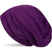 StyleBREAKER Beanie "Beanie mit All Over Glitzer", Herren, lila (violett), Obermaterial: 100% Viskose CV., Modisch, Mützen Beanie