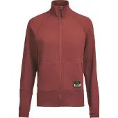 Lundhags Tived Merino Full Zip W, Mittelschicht, schwarz, rot
