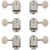Gibson Deluxe White Button Mechaniken-Set Vintage Nickel