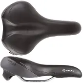 Velo , Sattel, Plush Tour E-Grip, Herren, mit Griff unterhalb des Sattel, Maße 287mm x 190 mm - schwarz