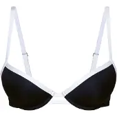 JOOP! Bandeau-Bikini-Top JOOP "Blanca Beach", Damen, Gr. 36, Cup C, schwarz-weiß (schwarz beauty), Obermaterial: 83% Polyamid, 17% Elasthan, Bikini-Oberteile Bandeau-Bikini-Top