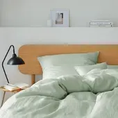 Elegante Halbleinen Bettwäsche Breezee pistazie 155x200 cm + 40x80 cm - grün