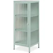 Furn.Design Vitrine Metall Mintgrün 40 x 102 cm 1-türig 3 Fächer Maram