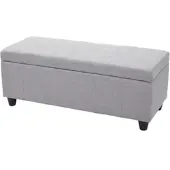 BERLINLODGE Aufbewahrungs-Truhe Lars | HxBxT 45x114x45cm | FSC-zertifiziert | Stoff/Textil | Hellgrau | Sitzbank Bank