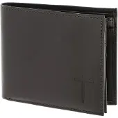 OXMOX Leder Geldbörse Leather RFID Protect Querscheinbörse Freedom Cross Embossed Brown dunkelbraun