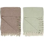 Ib Laursen Sommerdecke Karomuster creme/blau