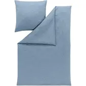 Estella Mako Interlock Jersey Bettwäsche Uni Takoma 160x210 cm + 65x100 cm | taube - blau