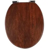SINOBATH WC-Sitz mit Absenk-Automatik Dunkelbraune Holzoptik