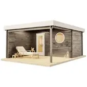 Luxhut FinnTherm Saunahaus Cubus-70 Royal, 70 mm Wandstärke (411 x 549 cm)