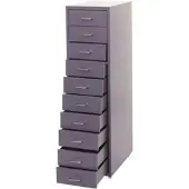 Proregal Rollcontainer Housten | HxBxT 110x28x41cm | 10 Schubladen | Dunkelgrau | Schubladenschrank Stahlschrank