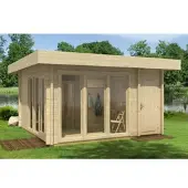 Luxhut Saunahaus Cubus-70 E, 70 mm Wandstärke (430 x 430 cm)